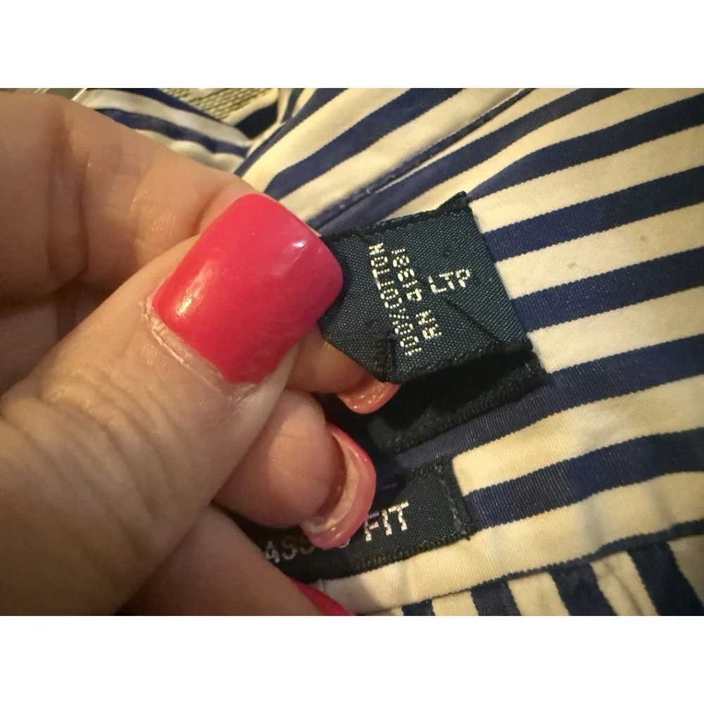 Ralph Lauren Shirt XXL Triple Ponies Blue Stripes light Academia Preppy - Picture 4 of 7